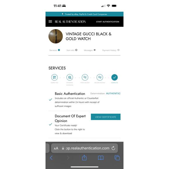 Elegant Vintage 80s Black & Gold Gucci Watch - Picture 7 of 7